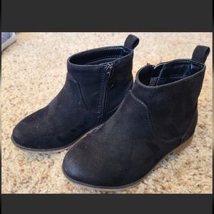 Toddler Girls' Onyx Zipper Slip-On Chelsea Boots Black Size 8 Cat & Jack